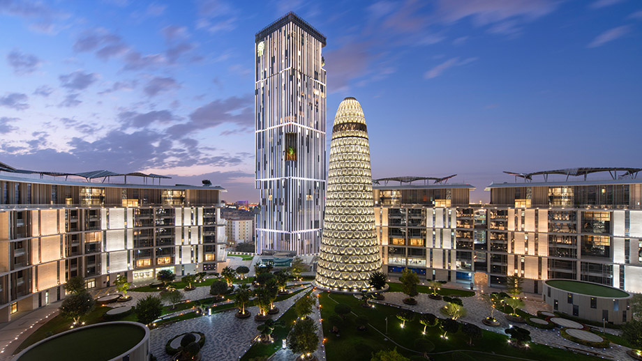 Banyan Tree Qatar Doha Gallery Hotel Side Night Shot