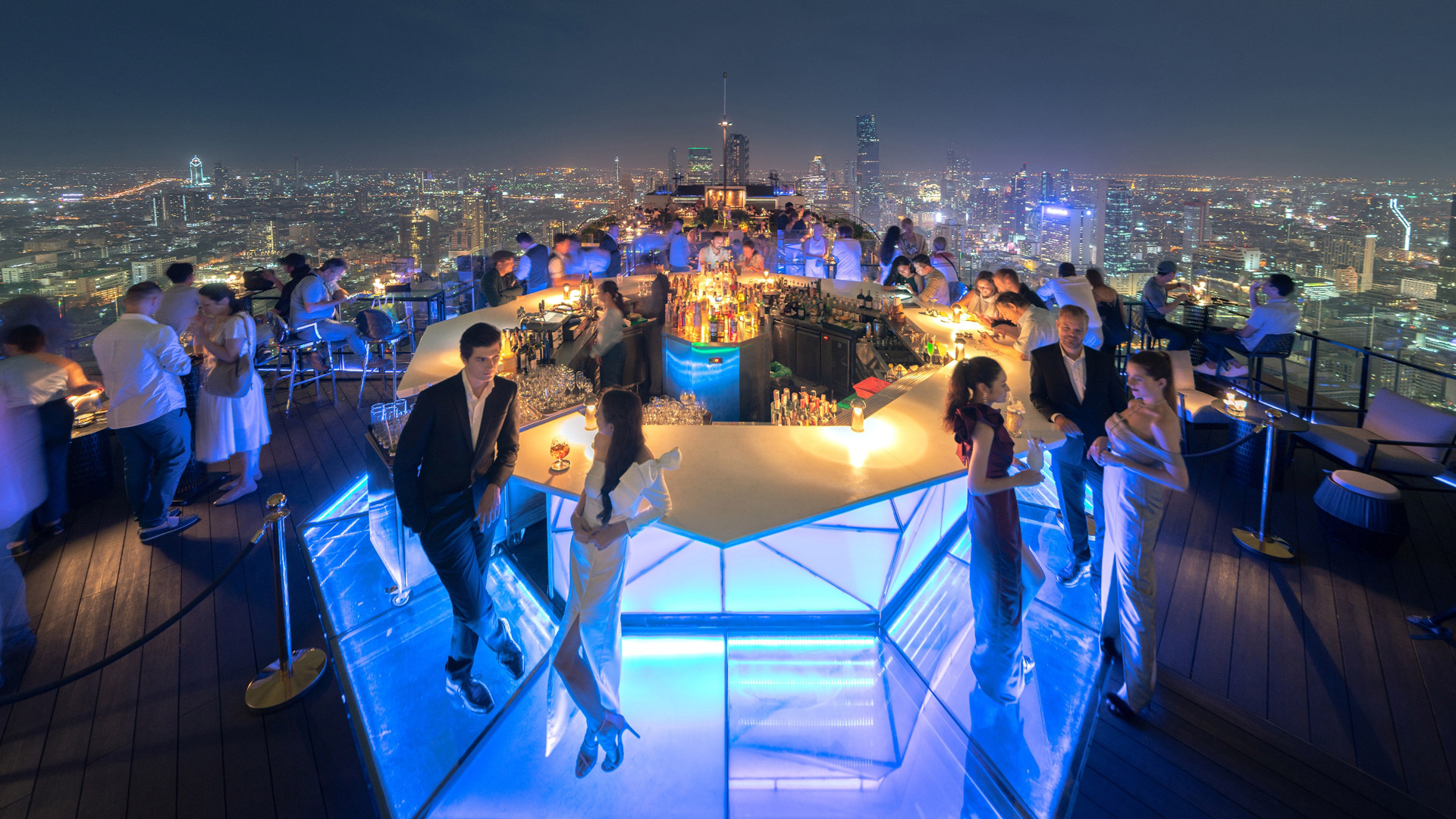 Banyan Tree Thailand Bangkok Dining - Moon Bar Rooftop Night View